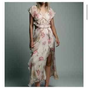 NWT Zara Floral Chiffon Maxi Dress